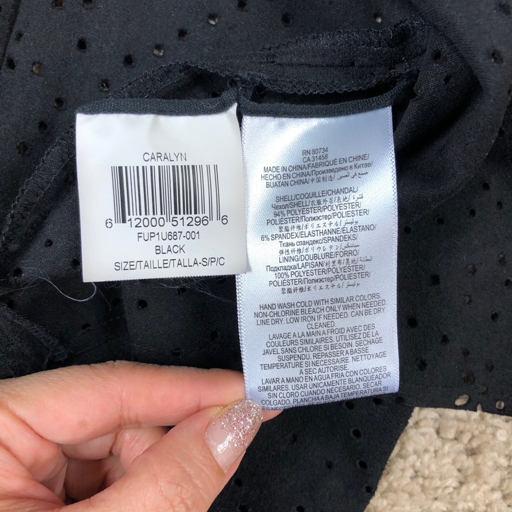 BCBG Caralyn black suede cut out sleeveless top - Picture 5 of 7